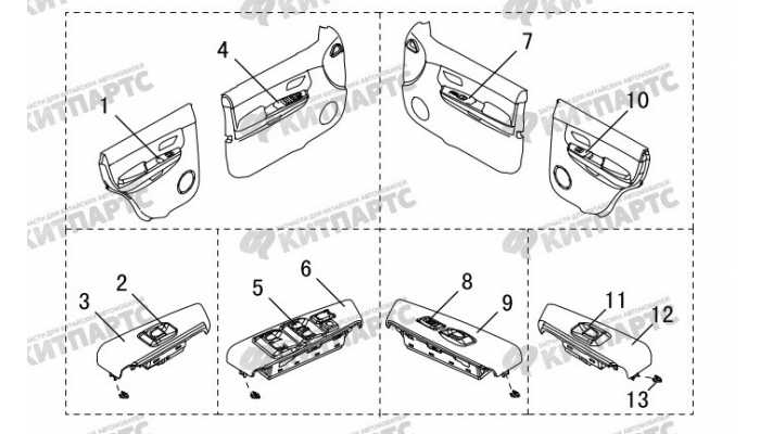 Кнопки стеклоподъемников (новый салон) Great Wall Hover H3