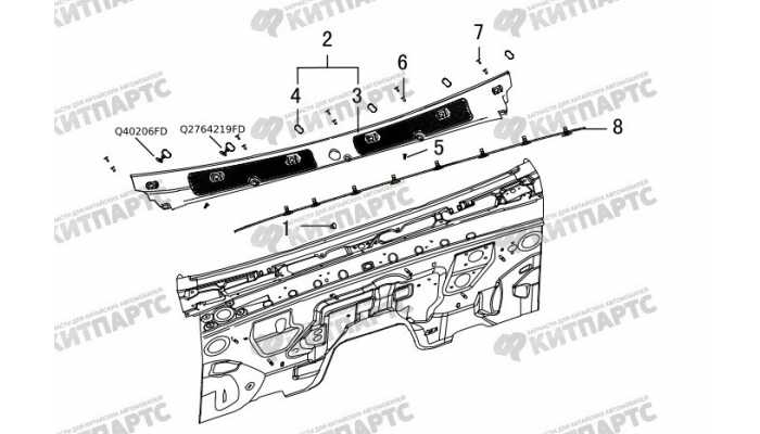 Накладка панели стеклоочистителя Great Wall DW Hower H3