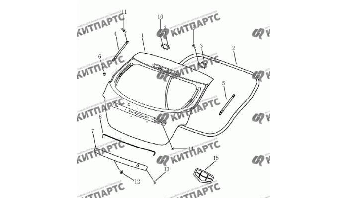 Дверь задка (хетчбэк) Geely Emgrand (EC7)